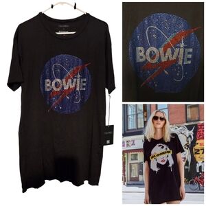NWT Lauren Moshi Crystal David Bowie Space Oddity Tee Shirt Dress